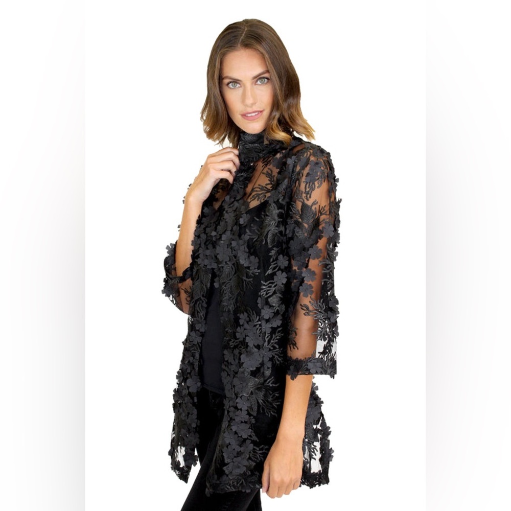 Connie Robertson Mesh Floral Jacket